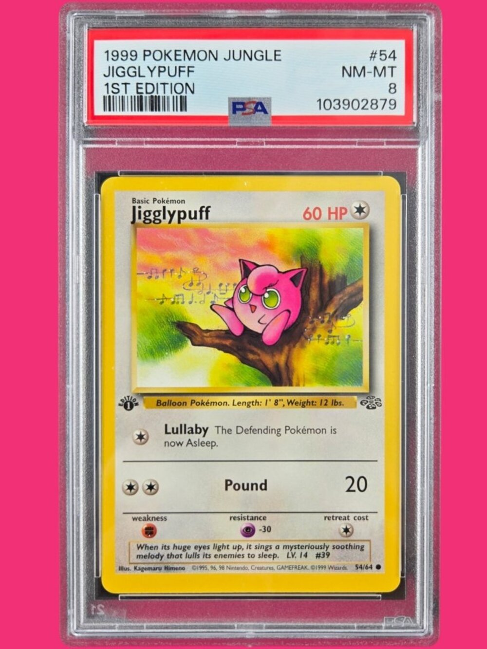 1999 Jigglypuff #54 PSA 8 1st Edition PSA Pokemon Game Cards